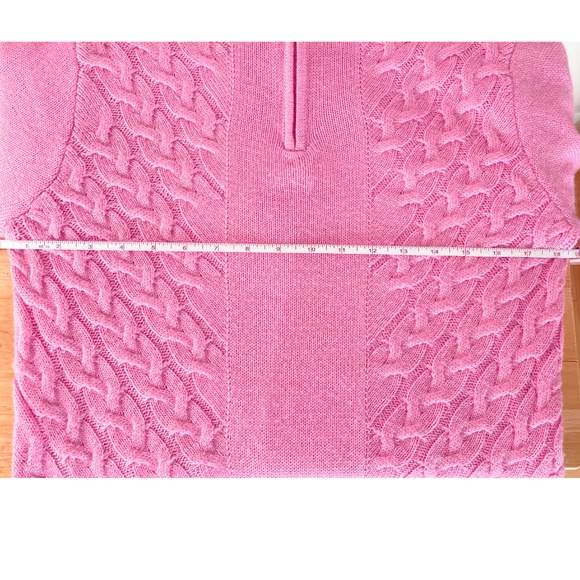 Cable Knit Half-Zip Sweater in Bubblegum Pink - Picture 10 of 11
